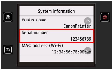 canon printer serial number lookup